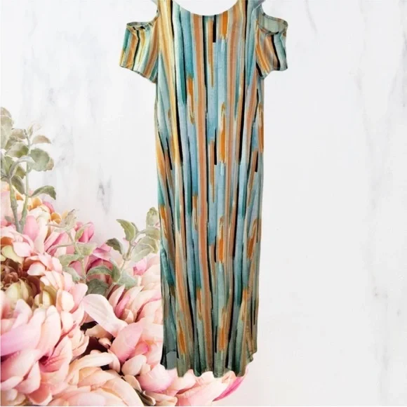 TORRID COLD SHOULDER MAXI DRESS SZ 1X - Picture 2 of 4